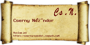 Cserny Nándor névjegykártya
