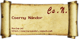 Cserny Nándor névjegykártya