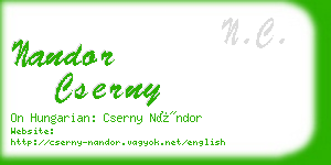 nandor cserny business card